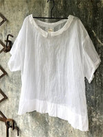 3/4 Sleeve Solid Cotton Blend Top