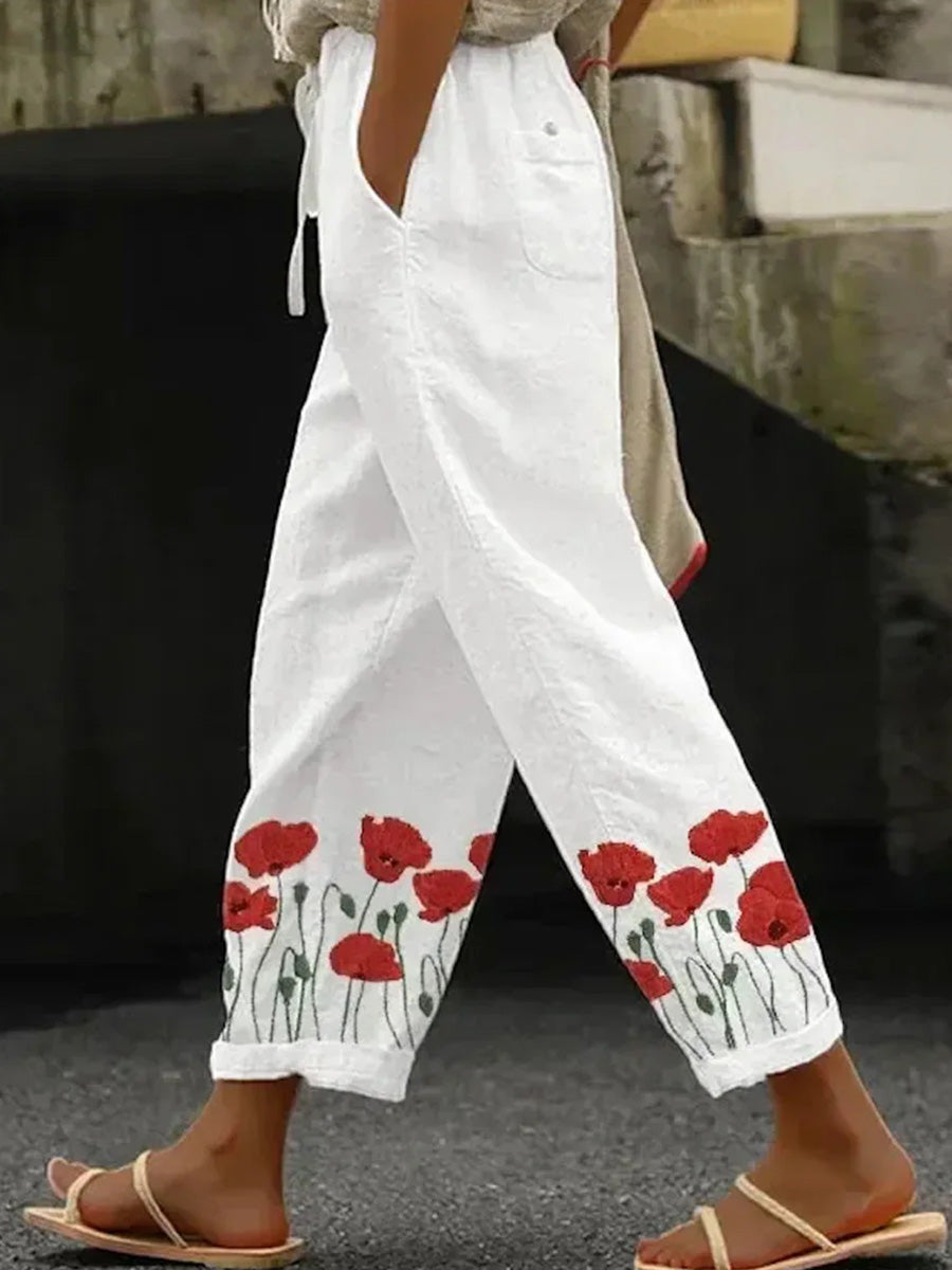 Basic weiße Hose mit Seitentaschen