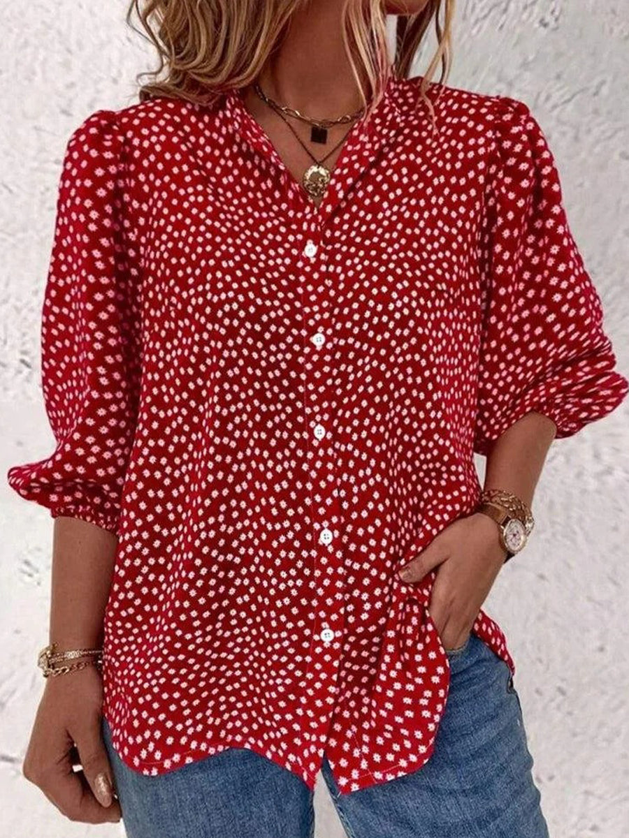 Chemisier décontracté à pois pour femme