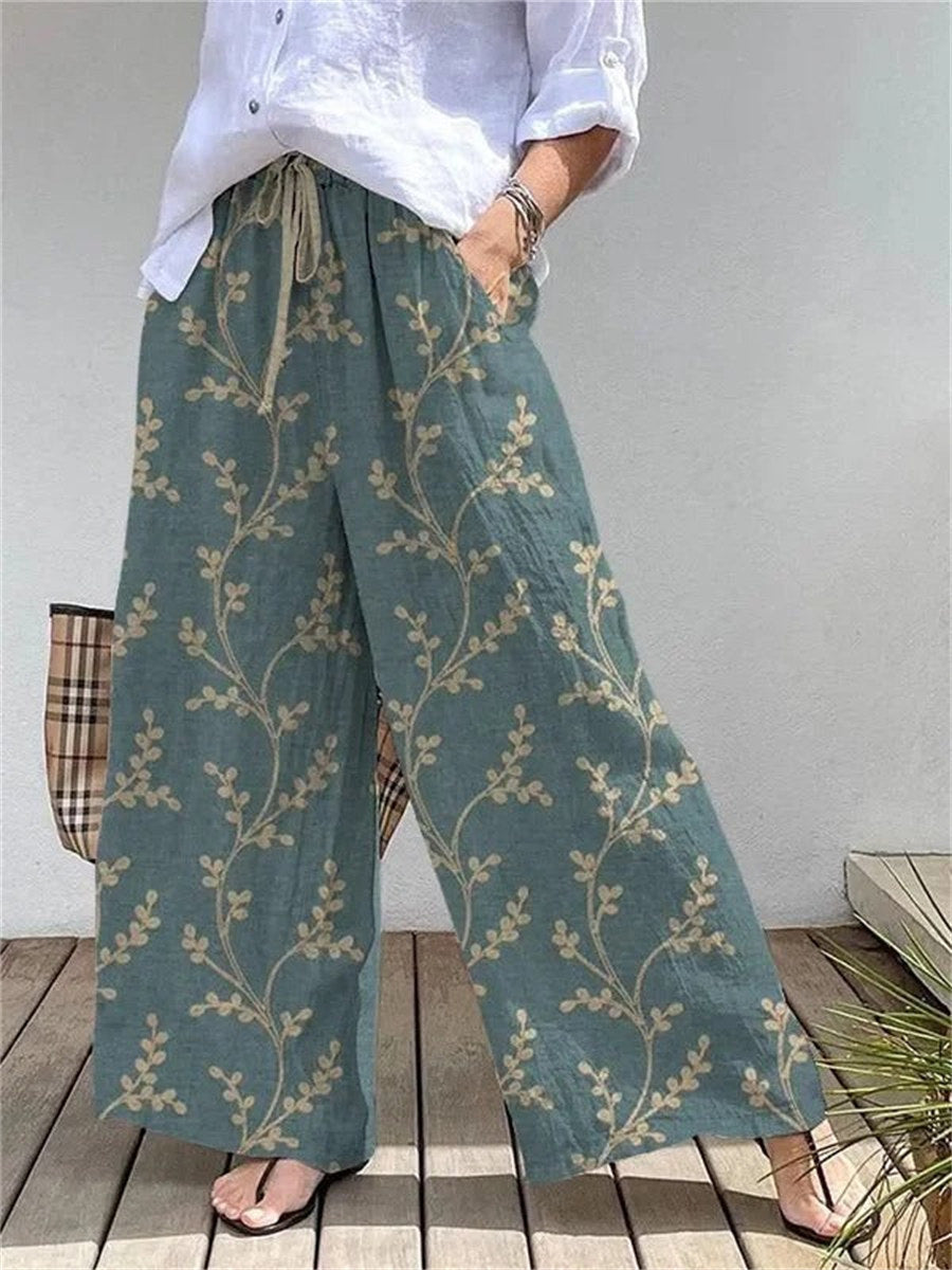 Loose Casual Green Pants