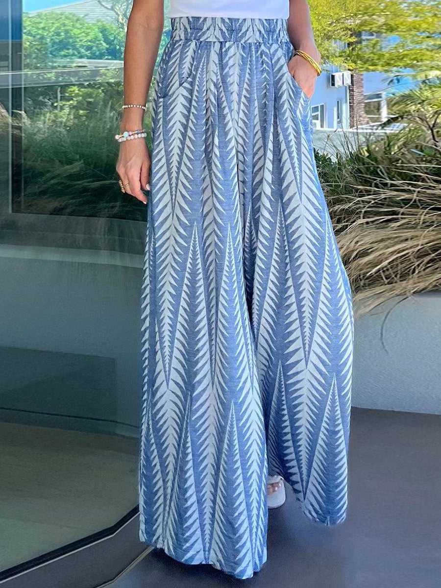 Pantalon bleu clair à poches latérales