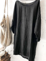 Lässige, einfarbige Bluse mit Rundhalsausschnitt