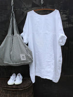 Chemisier blanc Daily à manches courtes et col rond