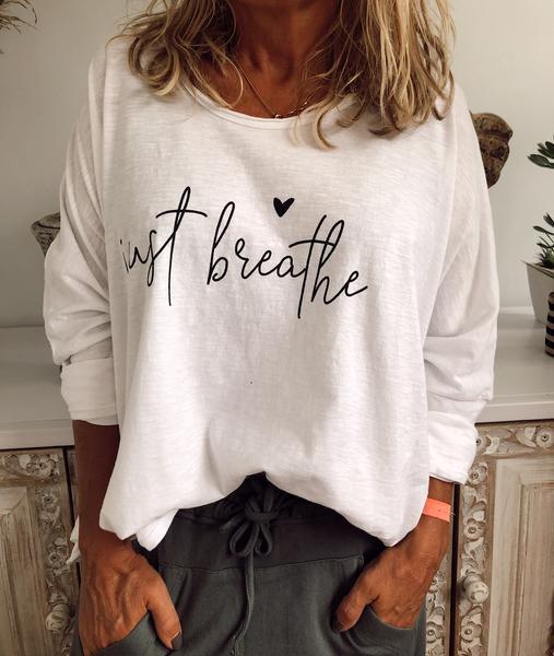 Casual Crew Neck Long Sleeve Letter Printed Blouse