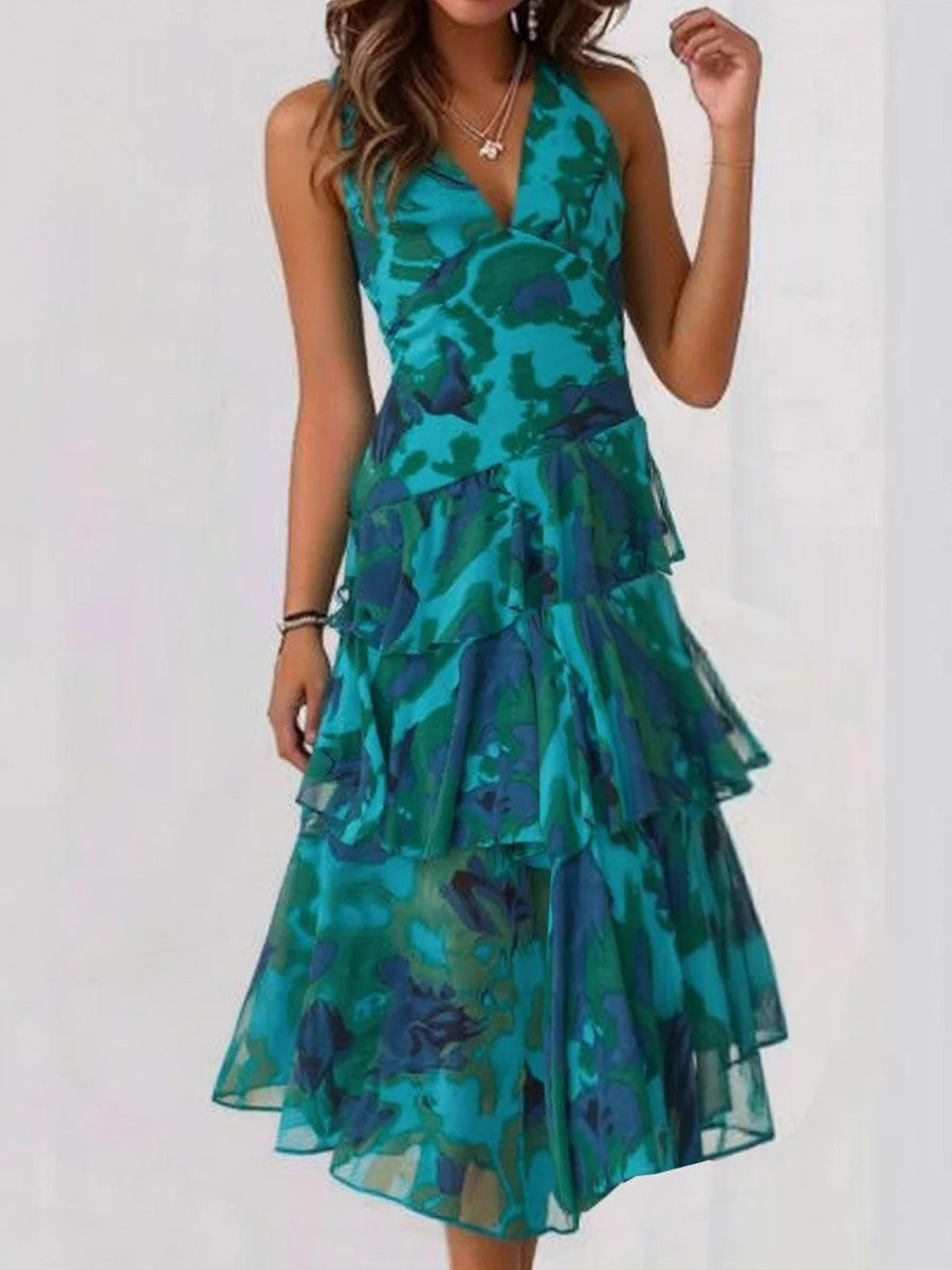 Traumhaftes ärmelloses Midikleid mit V-Ausschnitt