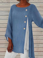 Langarmshirt in Blau mit Farbblock-Design