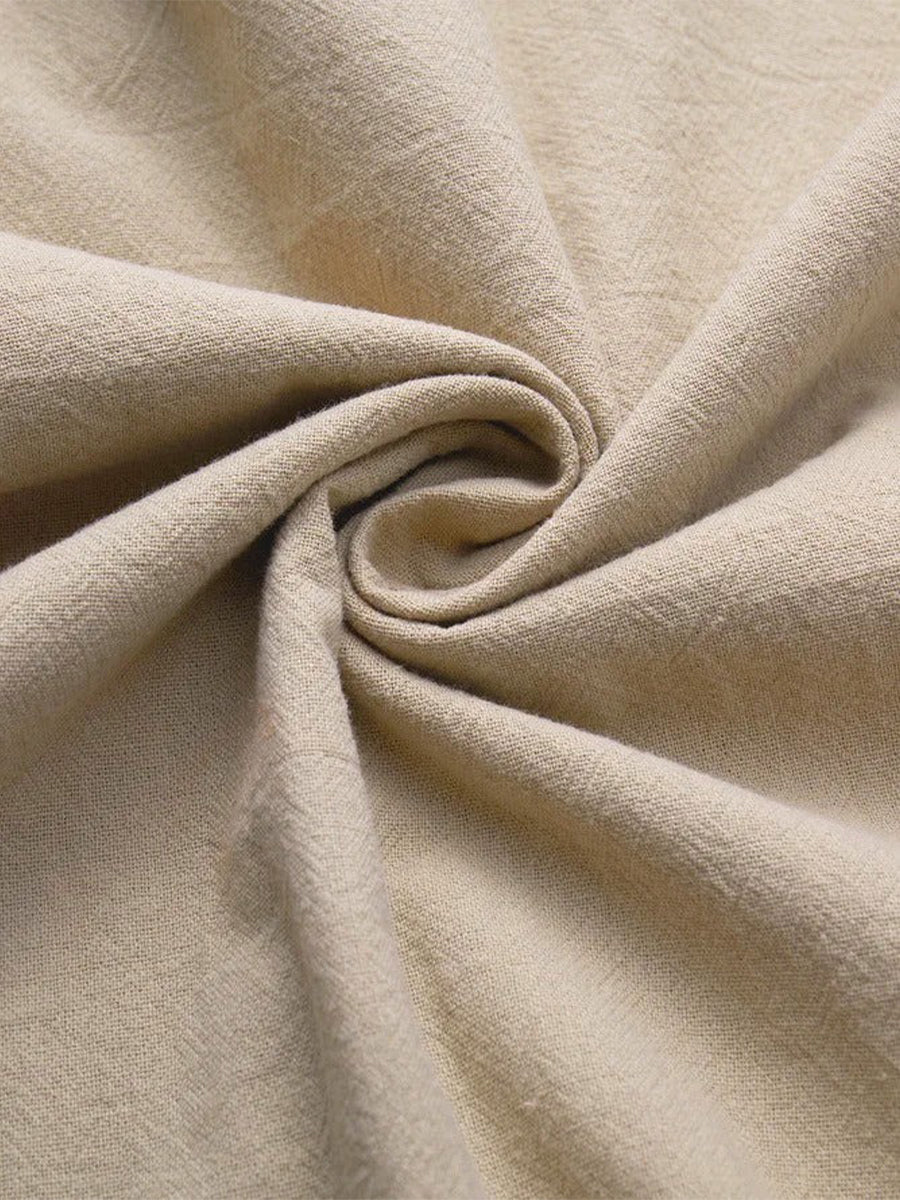 T-shirt uni décontracté à manches courtes en mélange de coton