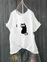 Cartoon Print Cute Short Sleeve Casual T-Shirt