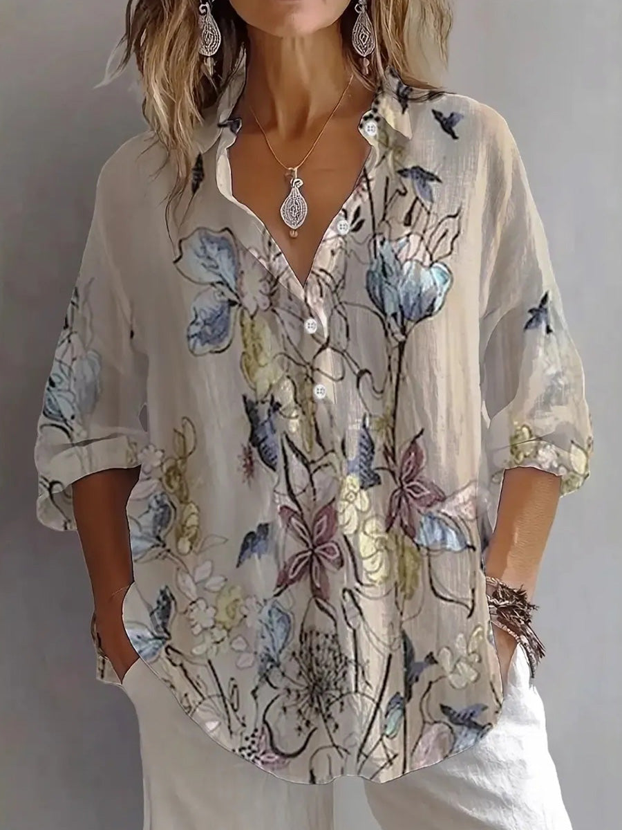 Haut rétro café à manches longues