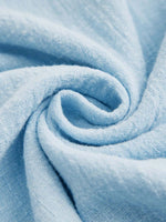 Women’s Blue V-Neck 3/4 Sleeve Button-Trim Asymmetrical Hem Blouse