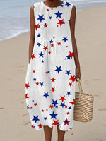 Ärmelloses Midikleid mit Rundhalsausschnitt