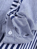 Women’s Casual Striped 3/4 Sleeve Button-Down Blouse
