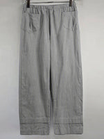 Gray Casual Solid Loose Pants with Pockets