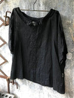 3/4 Sleeve Solid Cotton Blend Top