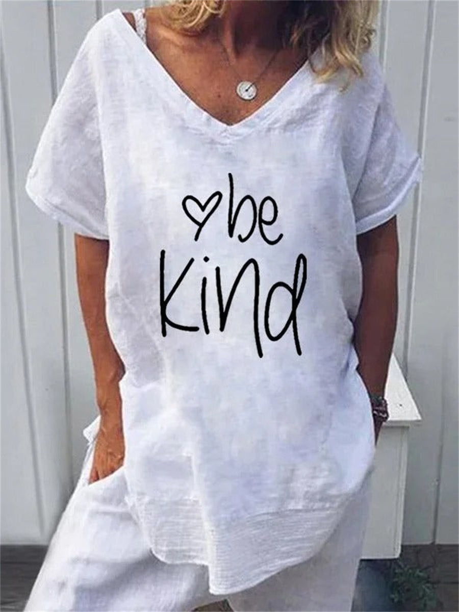 Lässiges T-Shirt mit Alphabet-Print