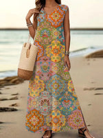 Elegantes ärmelloses Maxikleid mit V-Ausschnitt