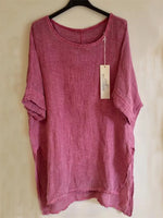 Lässige rote Kurzarmhemden mit Rundhalsausschnitt