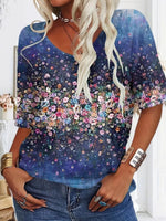 Haut à manches courtes et col en V spécial