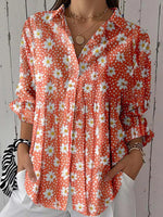 Haut à manches longues à imprimé floral romantique