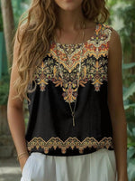 Modernes ärmelloses Top mit Rundhalsausschnitt