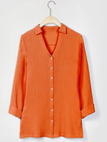 Unifarbene, lässige Bluse mit Stehkragen und langen Ärmeln