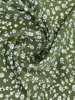 Casual Crew Neck Short Sleeve Floral Print Green Midi Dress