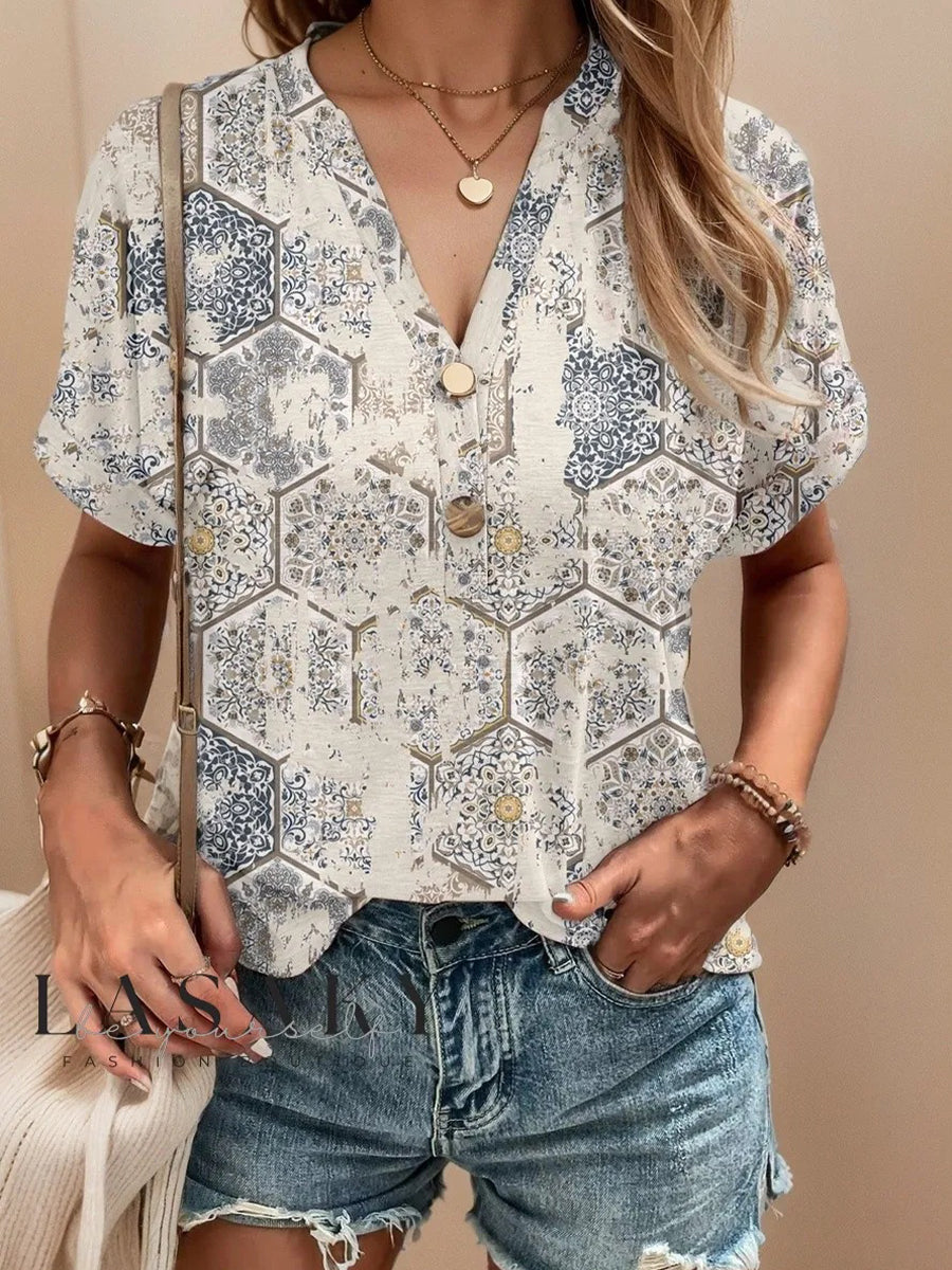 Chemise boutonnée à manches courtes de qualité supérieure