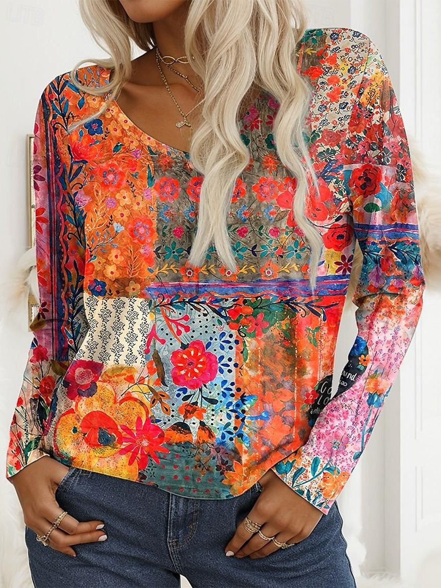 Superbe haut orange à manches longues