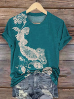 Green Round Neck Short Sleeve Top