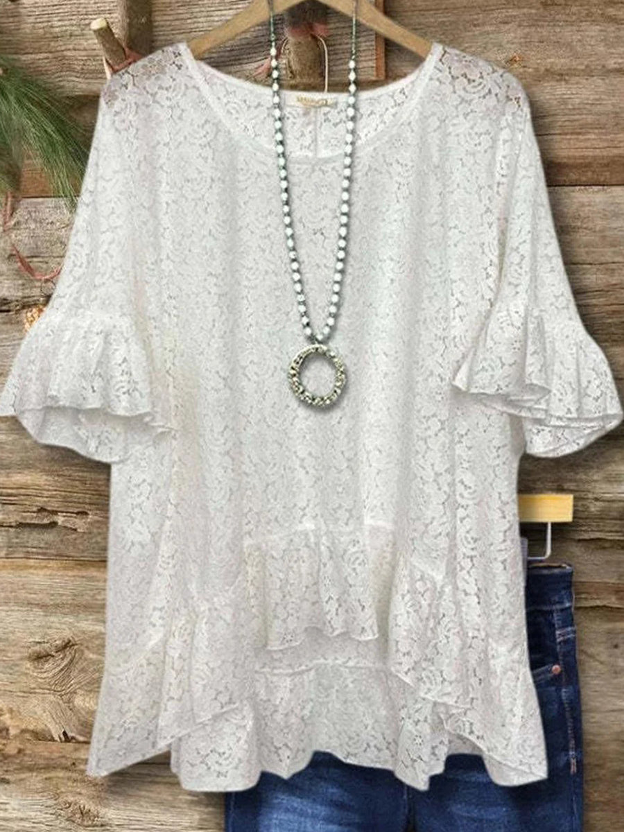 Simple Plain Round Neck Top