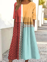 Lässiges Midikleid mit Rundhalsausschnitt und kurzen Ärmeln