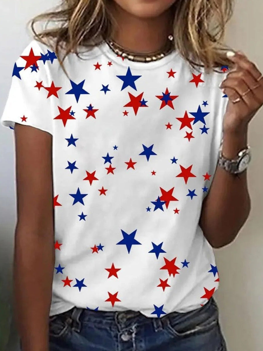 Elegantes Kurzarmtop mit Rundhalsausschnitt