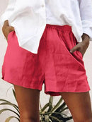 Women’s Lightweight Cotton Drawstring Shorts with Pockets