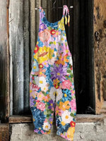 Floral Print Bib Trousers