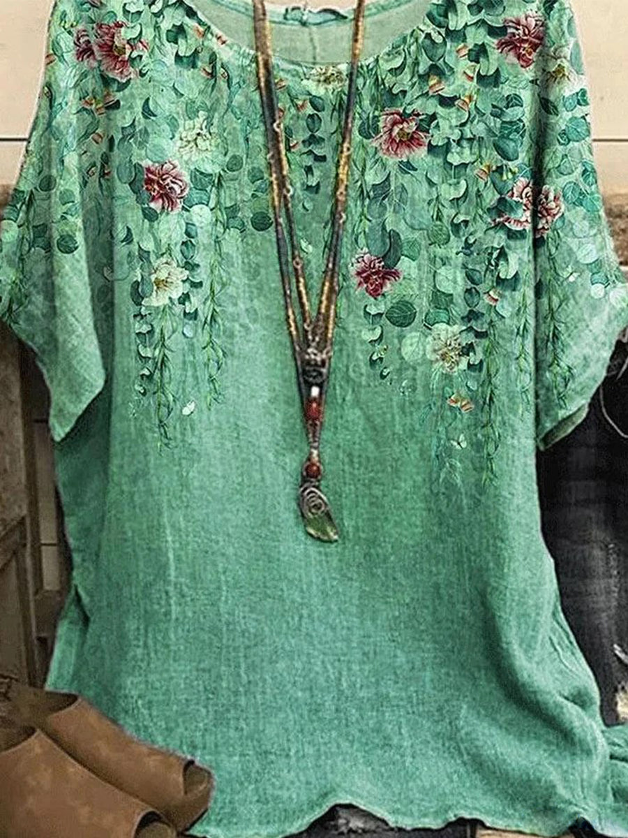 Haut élégant à manches courtes et col rond