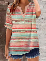 Lässiges Kurzarm-Top in Rosa