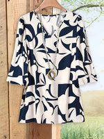 Lässiges Langarmshirt mit V-Ausschnitt