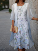 Women’s Floral Print Sleeveless Midi Dress with Outerwear