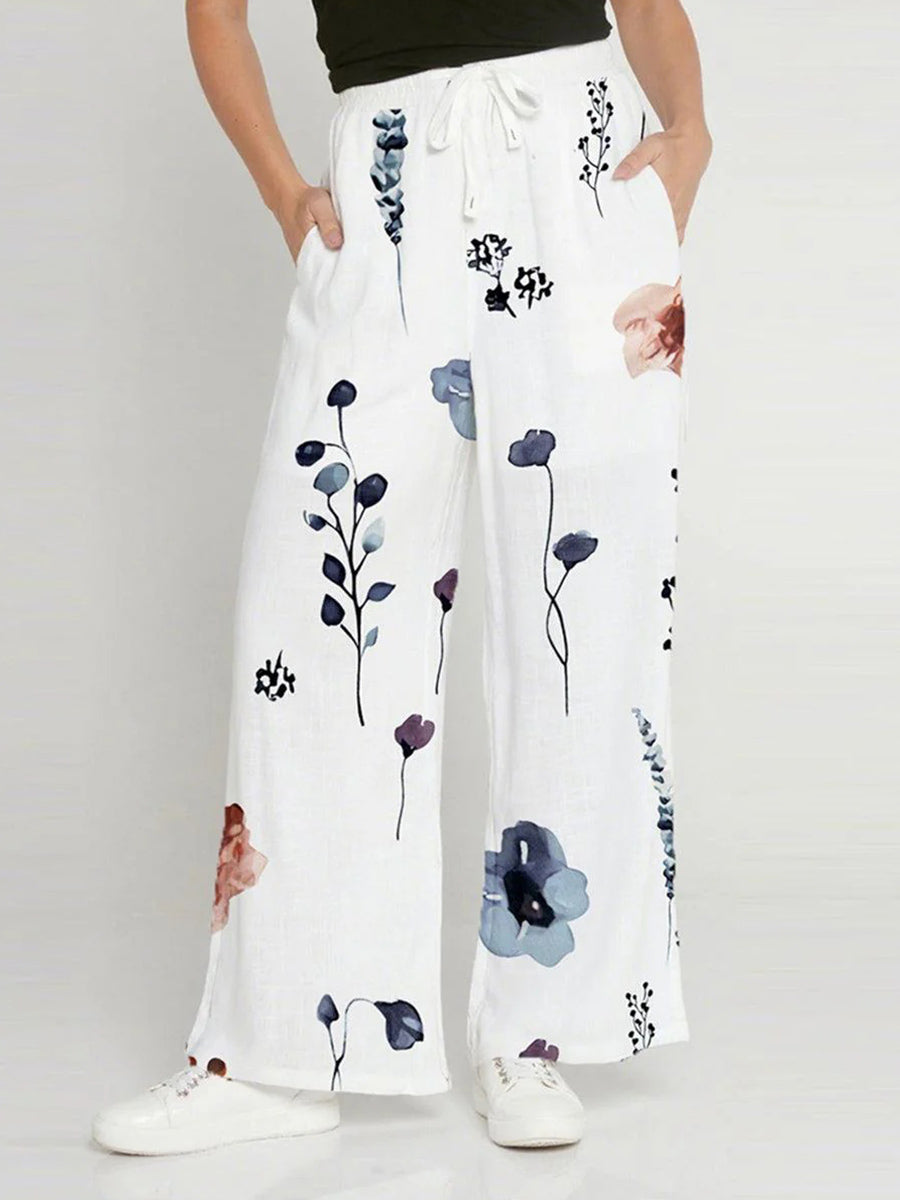 Lässige weiße Hose mit Seitentaschen