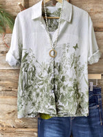 Groovy Collared Short Sleeve Top