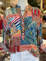 Modernes Langarmshirt mit V-Ausschnitt