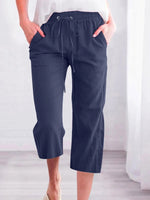 Pantalon décontracté uni pour femme