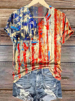 Haut à manches courtes et col en V très populaire