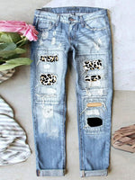 Jean stretch déchiré à ourlet brut effiloché et usé