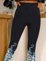 Floral Elastic High Waist Leggings