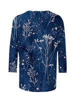 Fashion Printed Loose Round Neck Casual Blouse