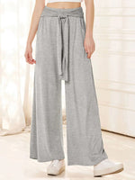 Knot Front Casual Plain Loose Pants