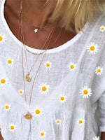 Crew Neck Floral Shift Casual Blouse