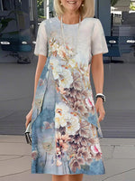 Robe courte à manches courtes à imprimé floral tendance