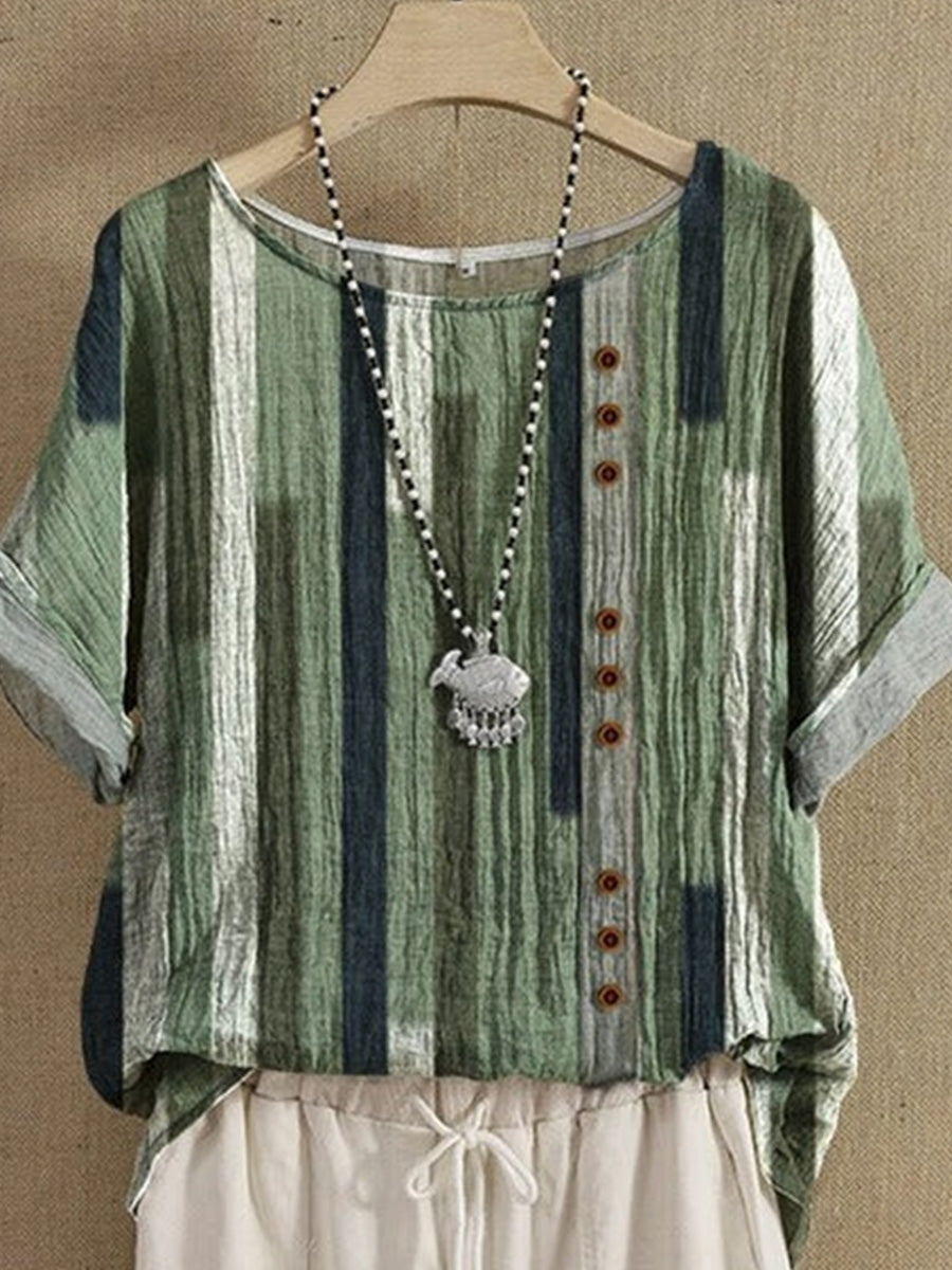 Lässiges Color-Block-Shirt mit Rundhalsausschnitt